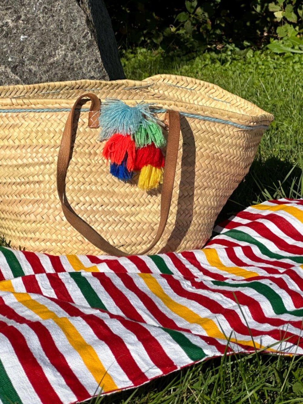 NEW handmade beach basket, wicker basket picnic basket, big bag, shopping basket